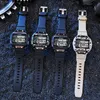 Relógios de pulso homens relógios de luxo retângulo Digital Sport Watch impermeável LED LED Militar de pulso Man Montre HommewristWatches WRI WRI