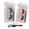 3D Lash Color Eyelashes Package Box med ögonfrans curler och liten pensel tjock naturlig smink Hela fransar Extensions Kit6931489