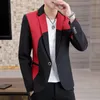 Mens Suit Jacket Blazers Spring and Autumn Trend Fashion Splicing Color Casual Slim Small Sacka Jacket Clothing Men 220801