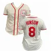 Chen37 43 Jimmy Dugan 8 Dottie Hinson Jersey City of Rockford Peaches A League of Their Own Man Women Youth Movie Baseball Shirts Stitched