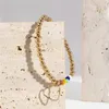 CCB-pulseras de cadena con cuentas de hilo de plástico para mujer, brazaletes con colgante de corazón hechos a mano Vintage, joyería para pareja, fiesta, nuevo