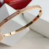 Love Series Thin Bangle Diamond Gold Plated 16-19 مع مفك البراغي الرسمي المتماثل ذات الجودة العالية العلامة التجارية الفاخرة الممتازة.