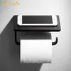 Banheiro de papel preto portador de papel alumínio de alumínio prateleira fosco de papel preto de papel preto acessório de banheiro preto T200425