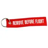 Remove Before Flight Luggage Tag Label key Embroidered Nice Canvas Specile Keychains Luggage Tags red in opp bag SY222