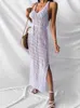 2022 Beach Casual Solid Color Knitted Suspenders Knitted Blouses with Dresses for Women Woman Dress White Dress Y220413