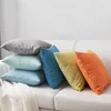 Almofada/travesseiro decorativo linear linho de algodão almofada espetácia quadrada coloração sólida sala de estar backrest 2pcscushion/decorativo