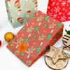 Present Wrap Kraft Paper Candy Cookie Bag Santa Claus Snowman Christmas med klistermärken Packing Påsar Xmas Navidad Year Party Decorgift