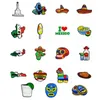 moq 100 pièces style mexicain maïs de rue Taco dessin animé croc charmes 2D en caoutchouc souple accessoires de chaussures chaussures charme boucles décorations pour femmes sandales cadeaux souvenirs