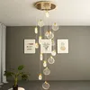 Lâmpadas pendentes composto de lustre de cristal no sótão Sala de estar de sala de estar de decoração de lâmpada de lâmpada de lâmpada Industrial