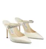 Elegancka marka kobiet bing sandały buty brokat skórzane muły kryształowe miły wskazują palce czapki damskie przyjęcie weselne seksowne dama wysokie obcasy EU35-43
