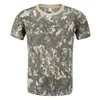 Unisex kamuflaj tişörtleri kısa kollu hızlı kuru o boyun askeri ordu kamuflaj açık havada gömlek 86m