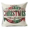 Pillow Case Christmas gift pillowcase Red green pattern lattice sofa car cushion home decoration linen cover 45 45cm 220714