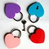 Dörrlås Creative Alloy Heart Shape Keys Padlock Mini Archaize Concentric Lock Vintage Old Antique Door Locks with Keys New Pure Colors P0826