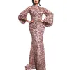 Secey Sexy Mermaidウエディングドレス2022キラキラクリスタルビーズハイネック長袖イブニングガウン女性アラビア特別な日のドレスフォーマ