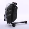 スーツケースクリエイティブスクーターローリング荷物キャスターホイールスーツケーストロリー男性旅行ダッフルアルミニウムキャリーオンスーツケース290n