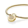 Luxury Fashion Yellow Gold Cz Diamond Armband Original Box för Pandora 925 Silver Lock Snake Chain Armband Women Jewelry275o