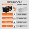 24V 100Ah LiFePO4 lithium battery with voltage display BMS, suitable for boats, golf carts, forklifts, solar energy and campervans