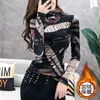 Single/Two Pieces High Neck T-Shirt Bottoming Shirt Women's Spring and Autumn Trendy Stretch Top Women's Long Sleeves