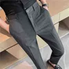 Högkvalitativ kostym Springar Spring New Men Business Fashion Casual Small Feet Slim Pants Men Clothing Pants Storlek J220629