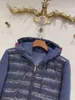 Pull en laine tricoté pour homme, vêtement à la mode, fermeture éclair, col montant ouvert, taille en duvet de canard blanc, veste courte légère, automne 2023