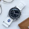 2022 moonswatch自動クォーツウォッチメンズレディース防水輝く高品質の革ストラップ腕時計moonswatch246b