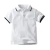 의류 세트 소년을위한 어린이 흰색 옷깃 티셔츠 나비 넥