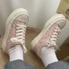 Mode roze hartprint canvas sneakers lente casual zapatillas mujer studenten dagelijkse schoenen vrouw vulcanisatie schoenen 220812