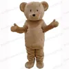 Traje de mascote de ursinho de teddy de halloween caráter carnaval de desenho animado de alta qualidade
