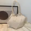 50pcs Stuff Sacks Women PU Weave Plain Large Capacity Shoulder Bag Mix Color