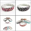 Joyas de brazaletes de brazaletes 2021 Mujeres Fashion Classic Pulsera de aleación elástica con Mticolor Crystal Drop entrega DH2SF