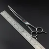 professional japan 440c 6/7/8/9 '' silver pet dog grooming Curved hair scissors Cutting shears barber hairdressing 220317
