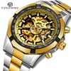 Zegarek do zegarek mechaniczny Mężczyźni Złoty automatyczny szkielet zegarków Wodoodporne światło na rękę RelogiowristWatches