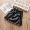 LILIGIRL Spring Baby Girls Skirts PU Leather Children's Autumn Clothing for Kids Button Design Skirt Winter Clothes 220423