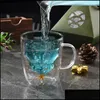 Kubki Drinkware Kitchen Dining Bar Domowy ogród Nowy rok Innowacyjny szklany szklany choinka Gwiazda Kubek Wysokiej temperatury Kubek podwójny wodę zwyczaj