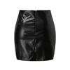 Skirts Punk Leather Skirt Women Black Sexy Split Slim High Waisted A Line Mini Autumn Korean Fashion Harajuku Streetwear P5