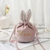 GRESTO GREST 10pcs Ears de Páscoa Velvet Bag de embalagem de doces de doces para festa de casamento Favores bolsas de armazenamento de armazenamento wrapgift