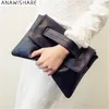 ANAWISHARE Women Leather Handbags Day Clutches Black Crossbody Messenger Ladies lope Evening Party Bags Y201224