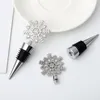 Nya vinterbröllop gynnar silver färdig snöflinga vinpropp med enkla paket julfestdekorativ barverktyg