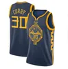 Vintage Stephen 30 Curry City Basketbol Forması 33 Wiseman Klay 11 Thompson kolu mavi beyaz spor formaları