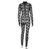 Women's Jumpsuits & Rompers Women Clothing 2022 Spring And Summer Sexy Black Lace Long Sleeve With Gloves See-Through Jumpsuit Bodycon Clubw