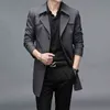 Thoshine Brand Spring Awumn Men Long Trench Coats Высокий качество кнопки мужская мода верхняя одежда