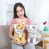 Nouveau réaliste tigre jouets en peluche doux animaux sauvages simulation blanc jaune Jaguar vraie vie Pop enfants enfants cadeaux d'anniversaire J220704