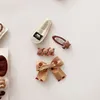 Children Hair Clips Milk Coffee Color Baby Hairpins Cute Sweet Cartoon Bear Flower Barrettes Bowknot Headwear Hair Accessories