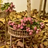Home Garden Fiori decorativi fatti a mano Piccola rosa di seta design bordo bruciato vintage