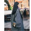 Qingwen Plus Size Plaid Wool Coat Women Mid-Length Korean Oversized New Preppy Loose Wool Coat Female Manteau Femme hiver L220725