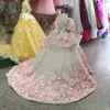 Girl's Dresses Real Picture Flower Girls Dress Baby Girl Clothes Lace 3D Flowers Applique Puffy Tulle Kids Birthday Gown Custom Made
