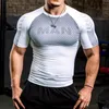 T-shirt da uomo a compressione T-shirt manica corta da sport T-shirt da palestra Fitness Felpa da uomo da jogging Tuta da uomo Homme Camicia da ginnastica Top 220719