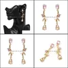 Bengelen kroonluchter oorbellen sieraden mode kristal lang voor vrouwen geometrische statement drop earring groothandel levering 2021 cnw5o