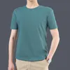 Men's Vests 2022 Summer Mercerized Cotton Knit Short-Sleeve Men' T-Shirt Middle-Aged Half-Sleeve O-Neck Casual Thin Ice Silk Vest Kare22