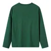Poids lourd à manches longues T-shirts verts simples pour hommes Basic 300g Couleur unie Casual Loose Cotton Pulls de haute qualité Tops T220808